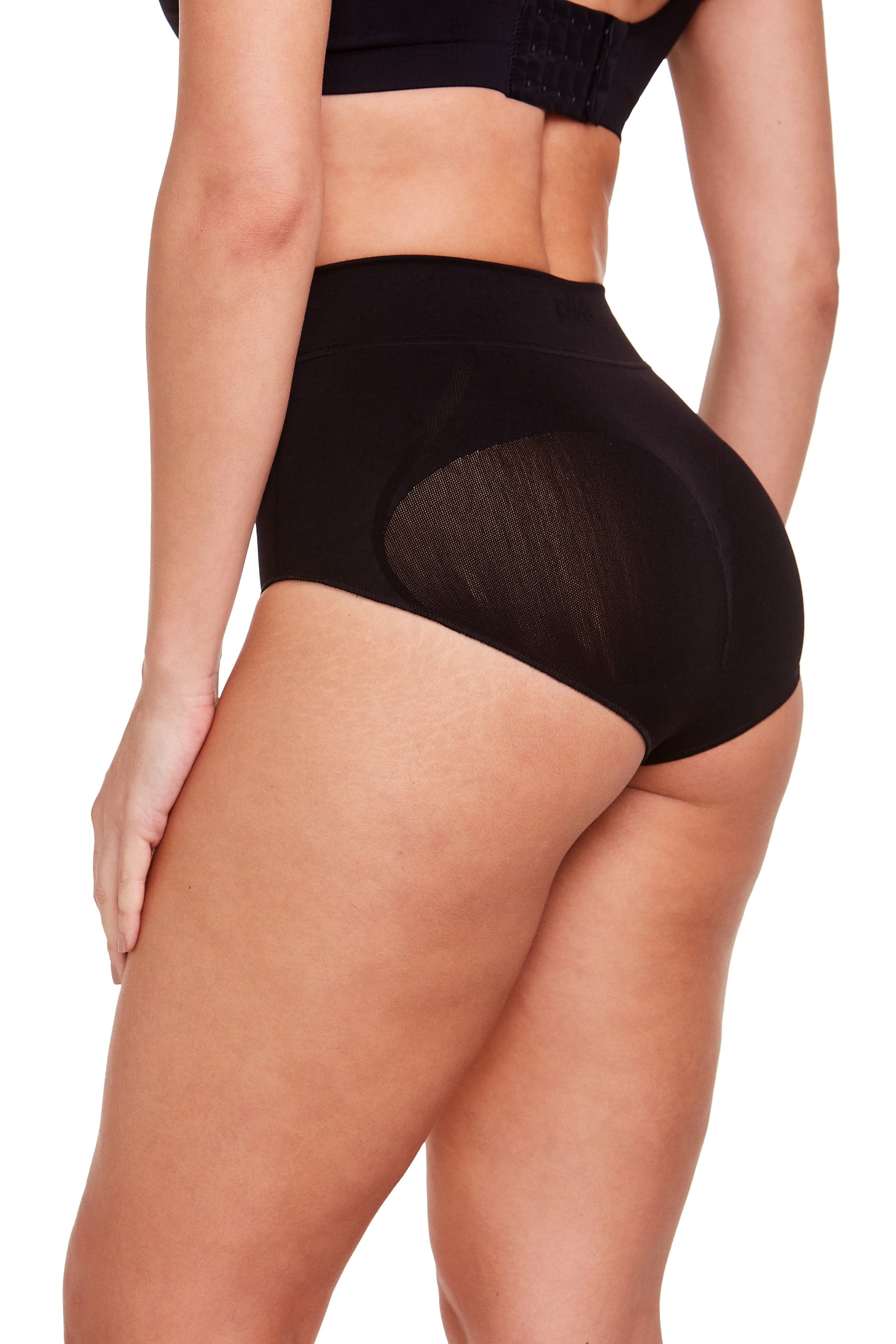 Calcinha Modeladora Cintura Alta Cavada Levanta Bumbum Preto