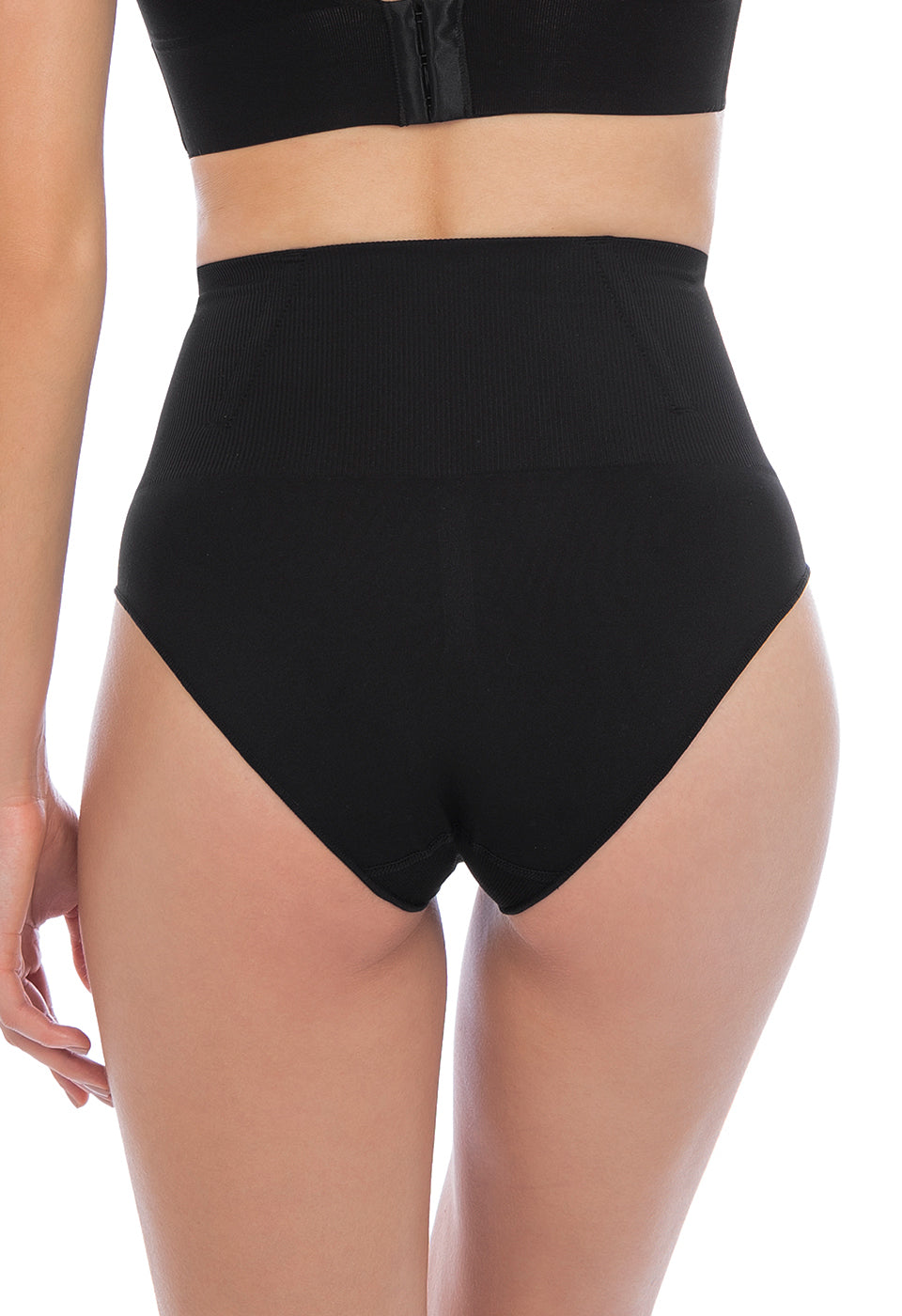 Calcinha Modeladora Cintura Alta Com Barbatana Preto