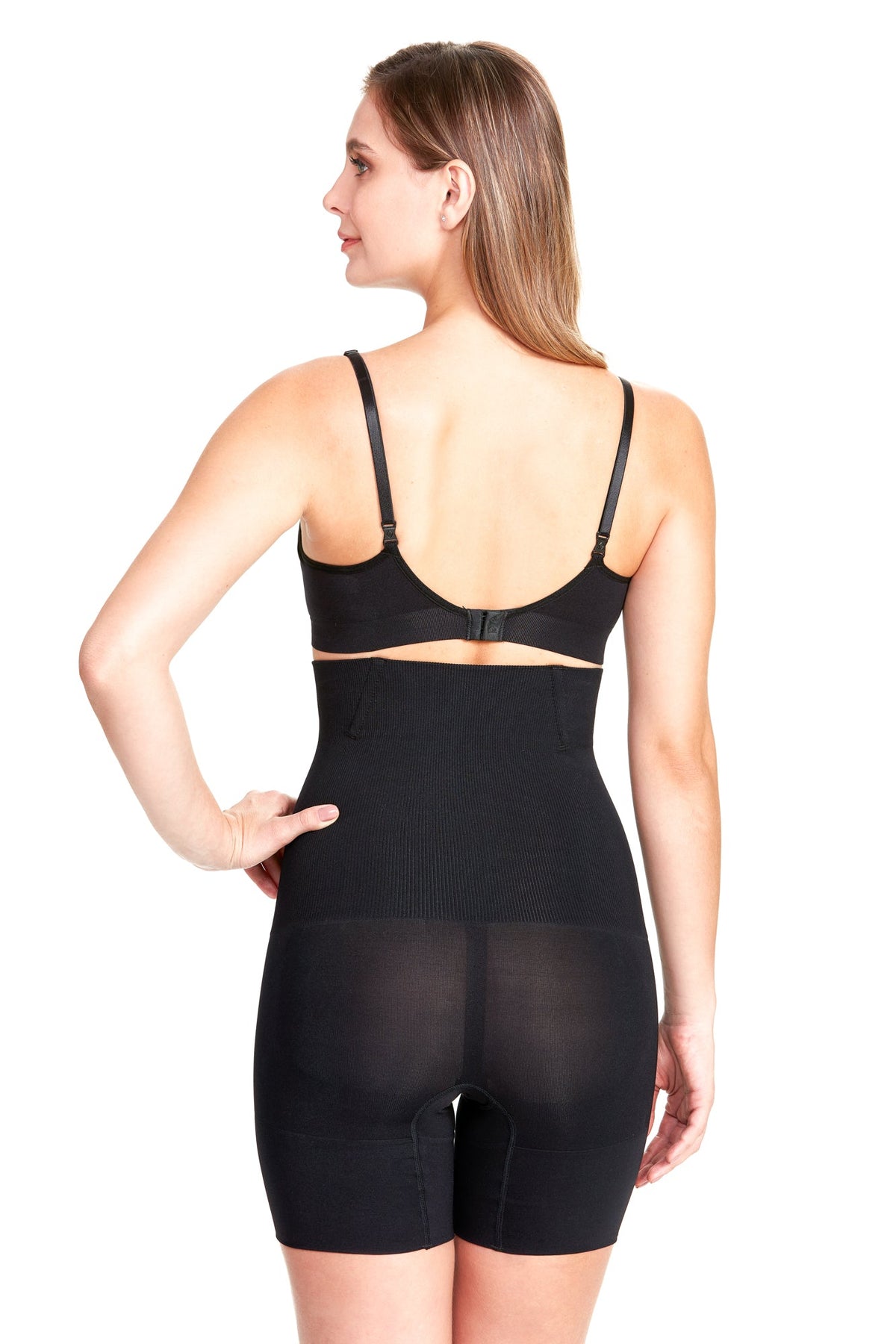 Shorts Modelador Abdominal Com Barbatana Preto