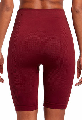 Bermuda Fitness Cintura Alta Tecido Texturizado Grená
