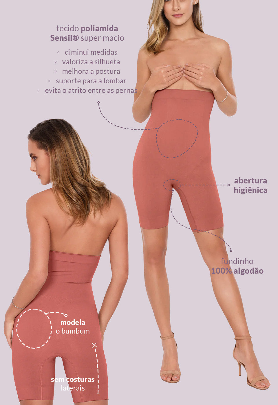 Bermuda Modeladora Abdominal Bronzer