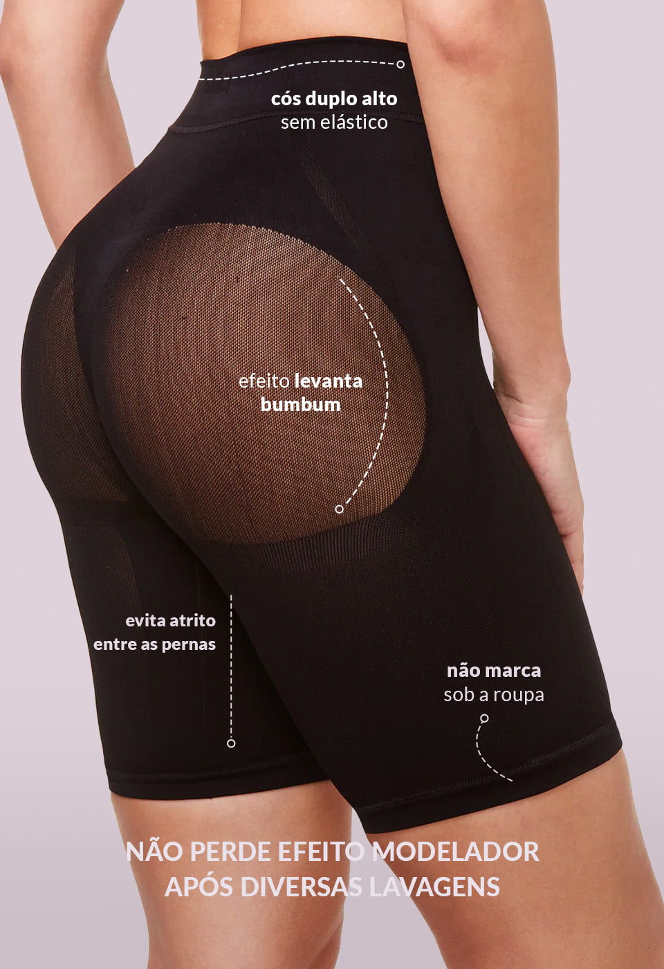 Bermuda Abdominal Levanta Bumbum Lift Preto