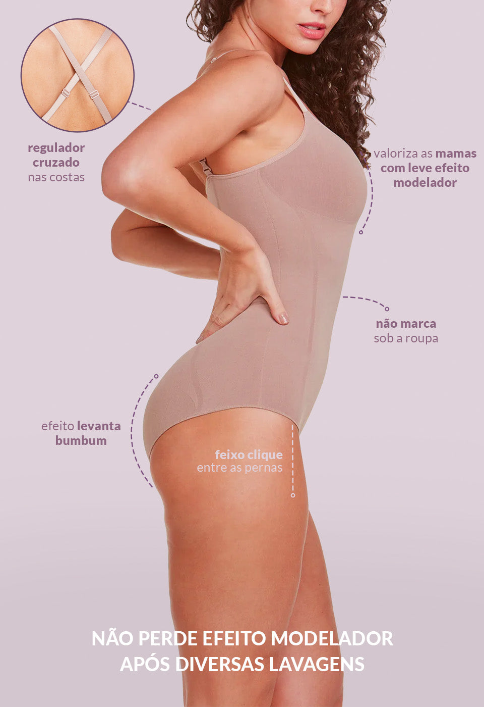 Body Modelador Sem Bojo Levanta Bumbum Base