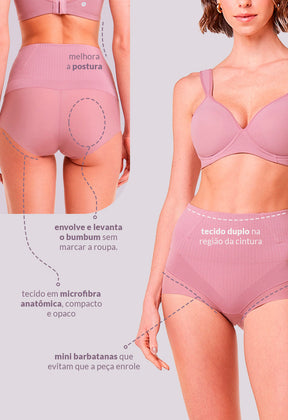 Calcinha Modeladora Invisível Boxer Cintura Alta Rio Negro