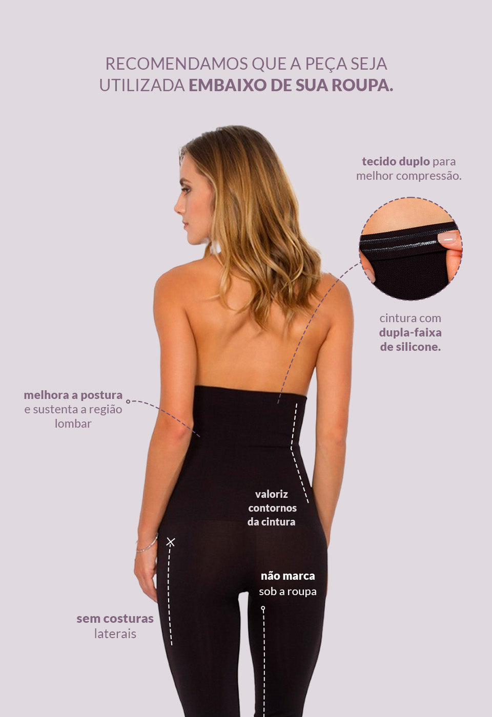 Legging Dupla Cintura Alta Emana Preto