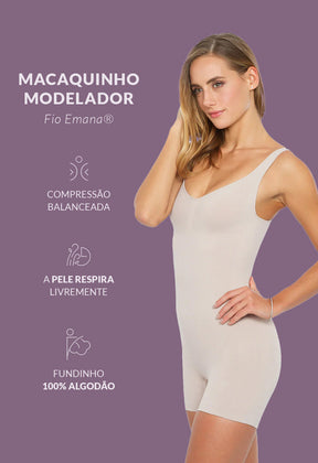 Body Macaquinho Ameniza Celulite Emana Base