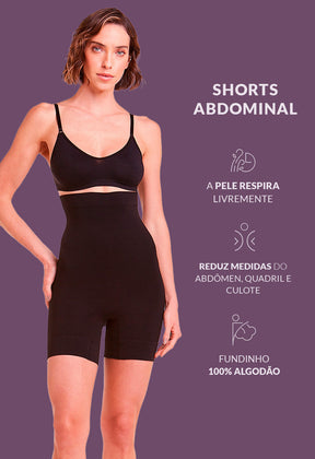 Shorts Ameniza Celulite Cintura Alta Emana Preto